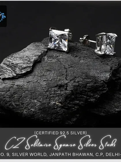 For a sharper look, we offer these square princess-cut solitaire studs. The clean lines of the cut provide a modern and brilliant sparkle, set in rhodium-plated sterling silver.