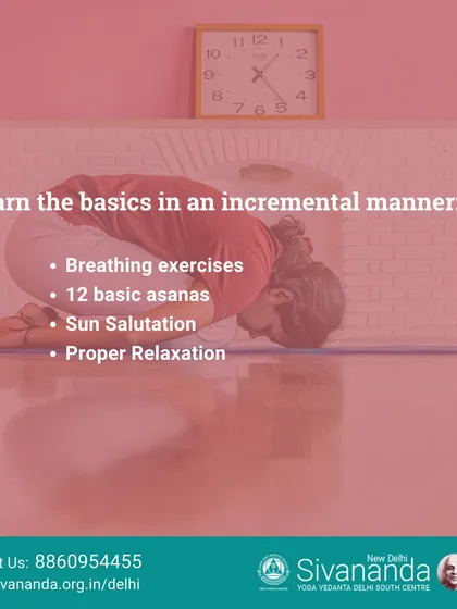 Our curriculum for beginners is comprehensive. You will learn the 12 basic asanas, proper breathing (pranayama), Sun Salutation (Surya Namaskar), and the art of proper relaxation (Savasana).