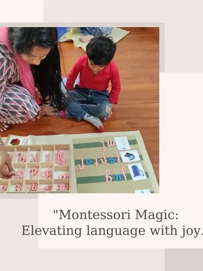 Language development is a cornerstone of our curriculum. Here, a trainee practices with the movable alphabet, a key material for helping children move from spoken to written language. You will learn how to guide a child through the entire literacy journey.