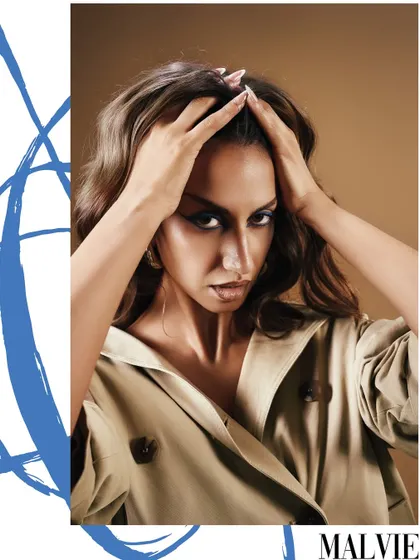 A close-up from the Malvie Magazine cover story, focusing on emotion and expression.