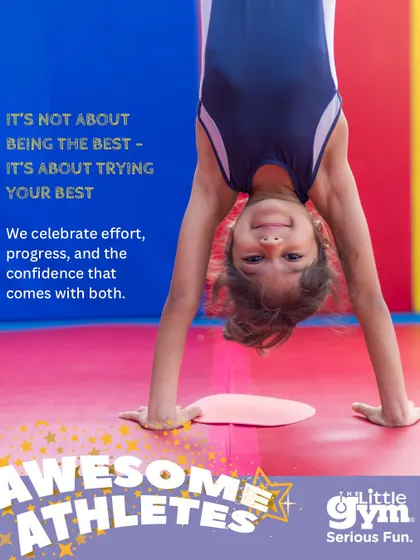 A series of posters for our "Awesome Athletes" theme. Grade schoolers are shown tackling challenges with a positive mindset, learning that it's not about being the best, but trying your best.