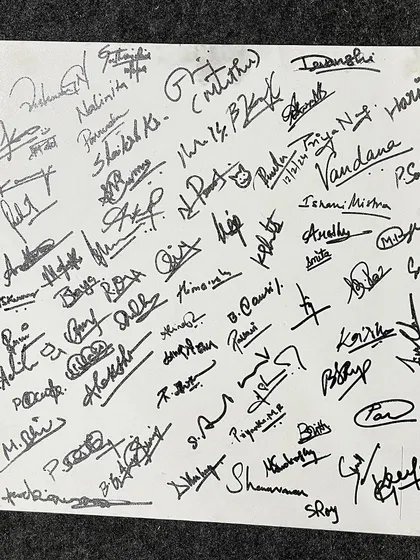 Each signature represents a personal contribution to a larger story. We believe this act of signing the work solidifies the connection between the employees and the values depicted in the artwork.