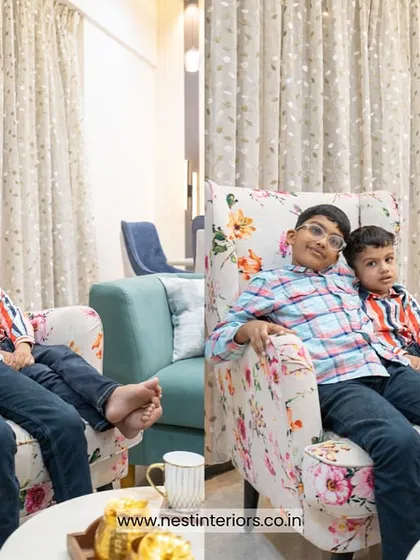 It’s wonderful to see the kids enjoying their new space. This floral armchair became an instant favorite spot for them to relax in the living room.