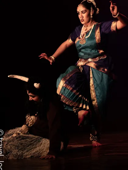 The powerful stance of the Goddess, a picture of divine strength.