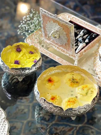 Create unforgettable festive spreads with sweets served in my luxurious silver bowls. The hammered texture and elegant design make even the simplest dessert feel like a delicacy.