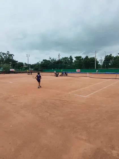 A view of the clay courts during the AITA TS7 U-14 Boys and Girls main draw singles and doubles events.