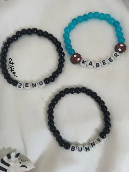 Simple, classic, and personalized. These name bracelets for Zeno, Kabeer, and Bunny are perfect for everyday wear.