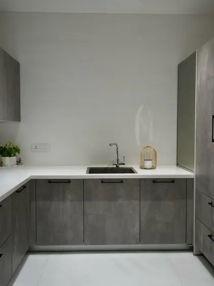 A view of the wet kitchen, designed for functionality with ample counter space and a practical layout.
