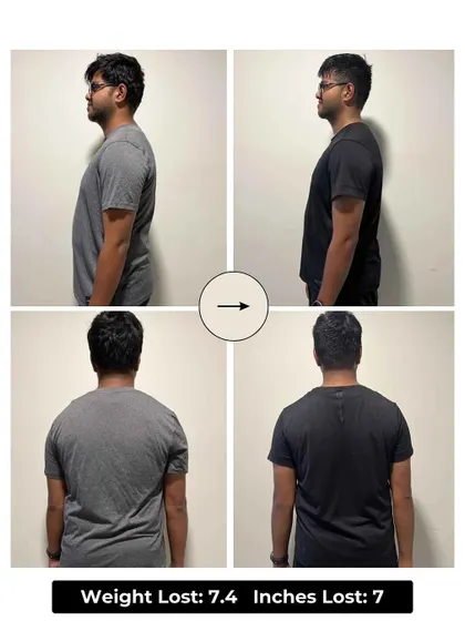 From a high-carb diet and getting breathless climbing stairs to losing 21.2 kgs and winning our Summer Shred challenge. Sidharth's journey shows the power of combining a high-protein diet with consistent strength training.