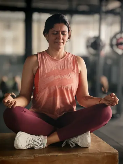 Padmasana in sneakers. This picture perfectly captures my belief that yoga and strength training are not separate worlds. Yoga gave me awareness, and lifting gave me power. Together, they create a balanced practice for long term health and resilience.