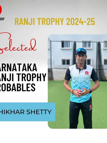 I am incredibly proud to see my student, Shikhar Shetty, selected for the Karnataka Ranji Trophy probables. My coaching is focused on getting you to the next level, and this is the result of that dedicated process.