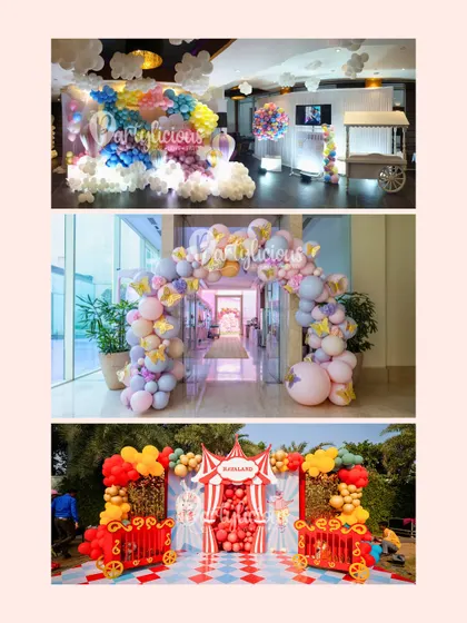 Balloons aren’t just decor, they’re the backdrop to your happiest memories. This collage shows three completely different but equally stunning balloon backdrops we've created.