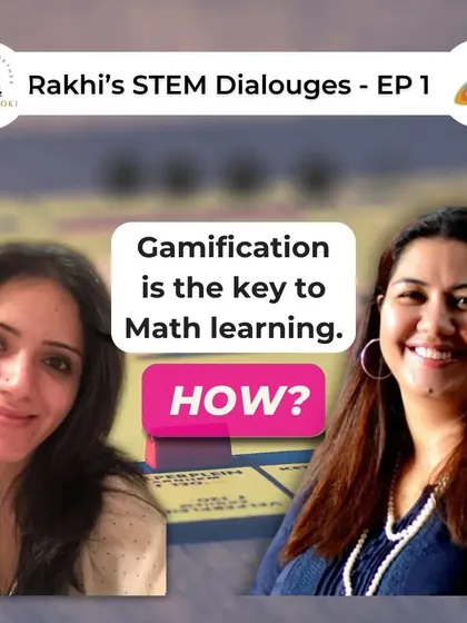 A graphic for 'Rakhi's STEM Dialogues,' where I was featured in the first episode discussing gamification in math learning. These conversations are a great way to share ideas with a broader audience.