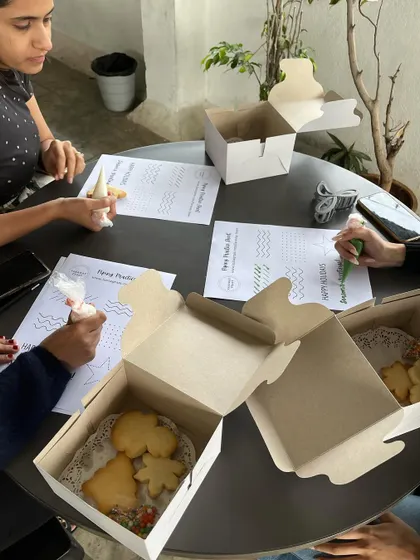 The team getting their icing bags ready to go. My kits come with everything you need to start decorating right away.