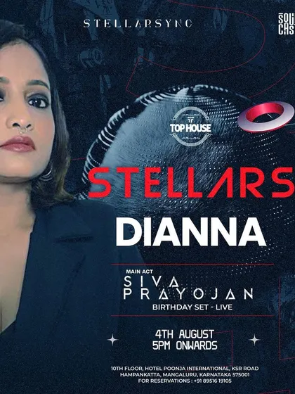 The flyer for "Stellars" in Mangalore, where I played alongside a live birthday set from Siva Prayojan.