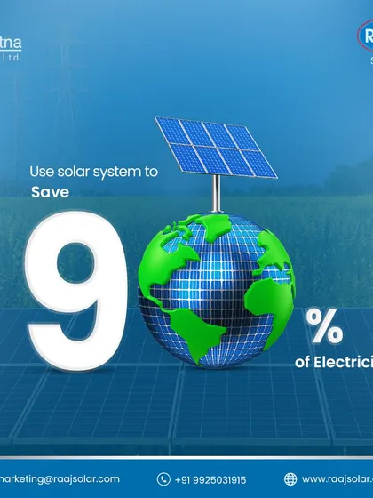 With our solar systems, you can save up to 90% on electricity. This visual powerfully communicates the immense potential for savings, making a compelling case for switching to solar.