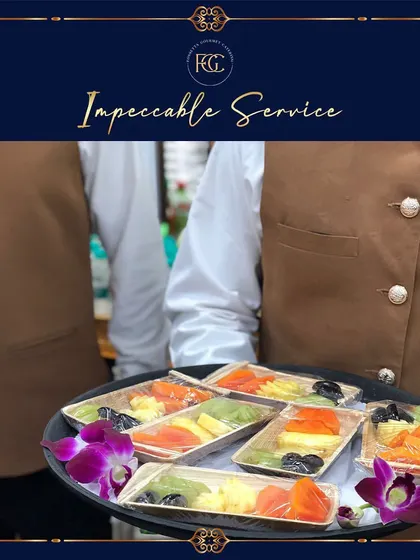 A tray of pre-portioned and hygienically wrapped fresh fruit platters. This is a thoughtful and convenient option for guests looking for a light and healthy snack during the festivities.