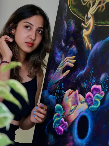A sneak peek I shared before my exhibition. This piece represents the soul unfurling its wings, a theme of awakening and transcendence.