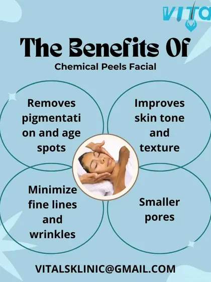 A chemical peel facial is a multi-benefit treatment. It removes pigmentation, improves skin texture, minimizes fine lines, and reduces the size of pores for an overall clearer complexion.