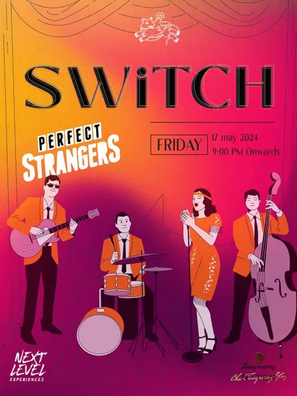Announcing a SWITCH night with soul and funk band Perfect Strangers. These events are all about getting you on your feet and dancing to timeless classics.