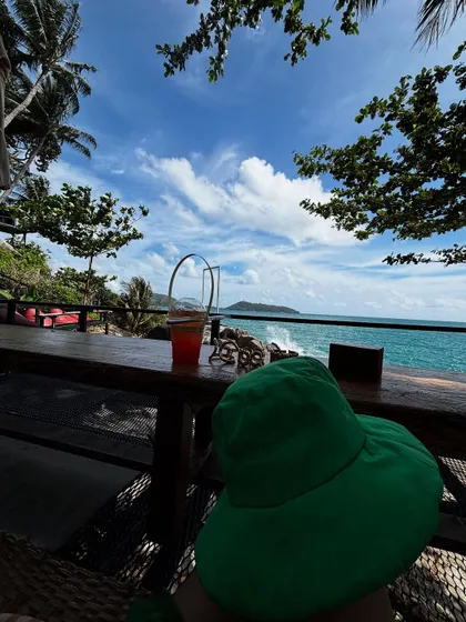 A first-person view from my table at the cliff cafe, making my audience feel like they are there with me.
