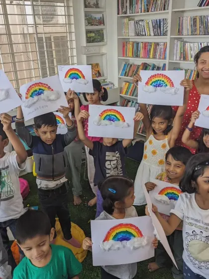 After a colorful story session, the kids created these beautiful rainbow crafts. We always pair our stories with a hands-on activity to reinforce the themes and let creativity flow.