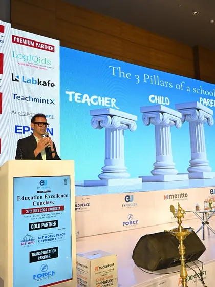 As a keynote speaker, I focus on the foundational partnership in a child's life. This slide from one of my talks illustrates my core belief: the three pillars of a school are the Teacher, the Child, and the Parent, all working in harmony for holistic development.