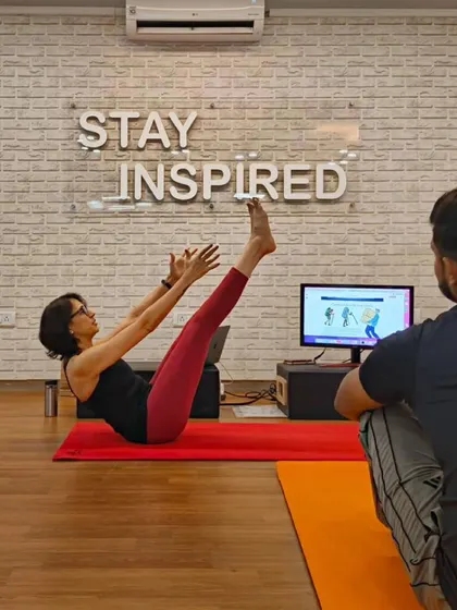 Theory comes to life when you see it in motion. I demonstrate a teaser, a classic Pilates core exercise, while students observe how the principles of anatomy and biomechanics apply in practice.