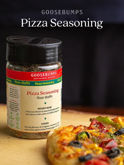 My Pizza Seasoning, a flavourful blend of Italian herbs and spices with a hint of chilli. It's the perfect finishing touch for a homemade pizza, adding that authentic pizzeria taste.