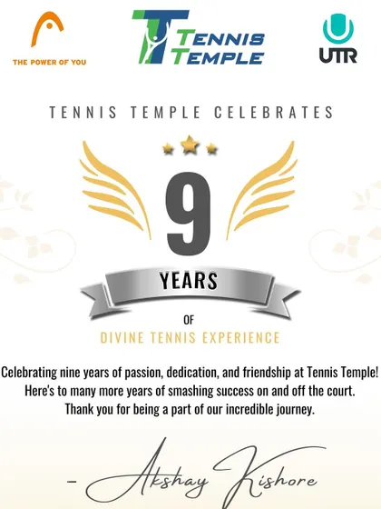 We were thrilled to celebrate nine years of passion, dedication, and friendship at Tennis Temple. Thank you to everyone who has been part of our incredible journey.