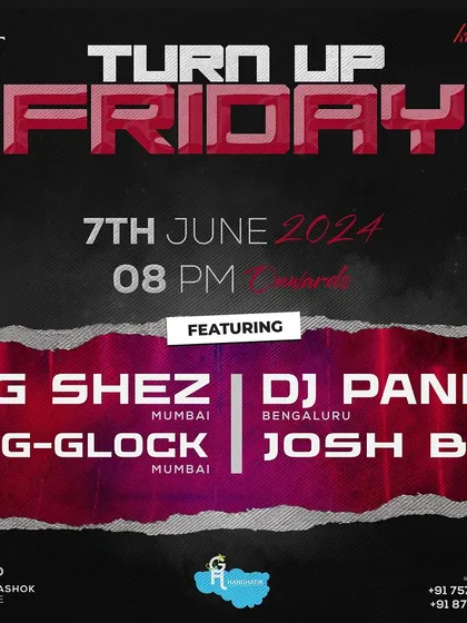 A different version of the "Turn Up Friday" flyer, keeping the branding consistent and strong.
