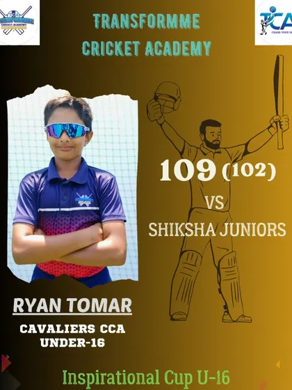 Another look at Ryan Tomar's century, a powerful display of batting from our U-16 player.