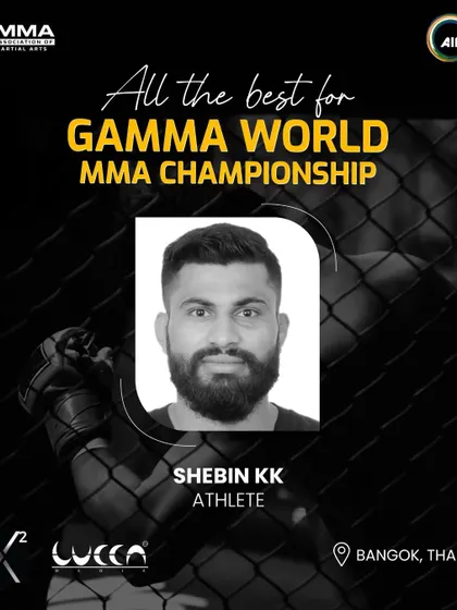 Shebin KK, another one of our elite athletes, representing India at the GAMMA World MMA Championship.