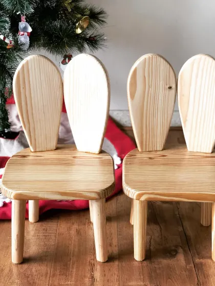 These bunny chairs are handcrafted from high-quality, non-toxic wood with smooth, rounded edges, making them completely safe for children. They are a whimsical and practical addition to any playroom.