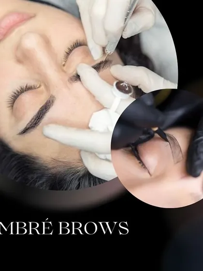 For a soft, makeup-like finish, I recommend Ombré Brows. This technique uses a machine to create a powdered effect that is lighter at the front and gradually darkens towards the tail.