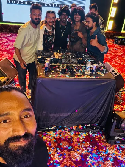 Another angle of our post-show selfie, capturing the happy and tired faces of the whole team.
