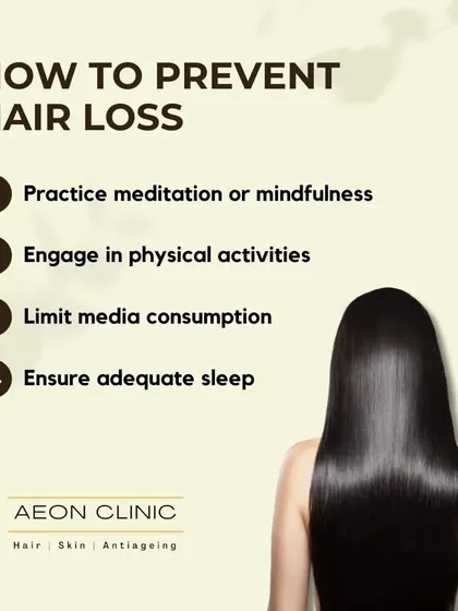 To prevent stress-related hair loss, we recommend practicing mindfulness, engaging in physical activity, ensuring adequate sleep, and limiting media consumption.