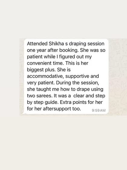 This student attended my session a year after booking, and appreciated my flexibility. My supportive and patient approach is what makes the difference.