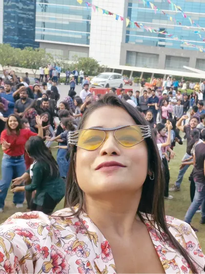 A cool selfie moment during the Holi festivities. My fun-loving personality shines through at these events.