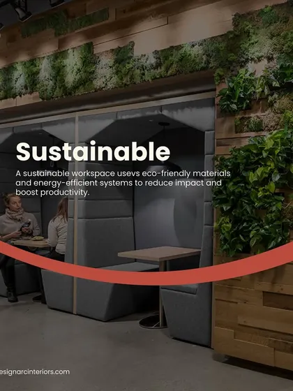 A sustainable workspace concept featuring high-back booths made from eco-friendly materials. This design reduces environmental impact while providing functional, semi-private meeting spaces.