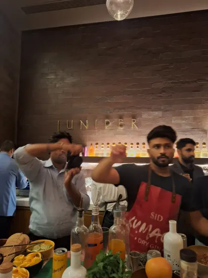 Behind the bar with mixologist Siddhant Hule during the Kumaoni & I event. I often interact with all key personnel, from chefs to mixologists, to weave their expertise into the event's narrative.