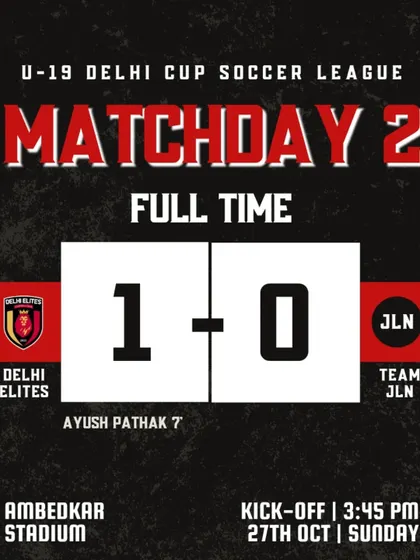 A 1-0 victory on Matchday 2 of the Delhi Cup, keeping our winning streak alive.