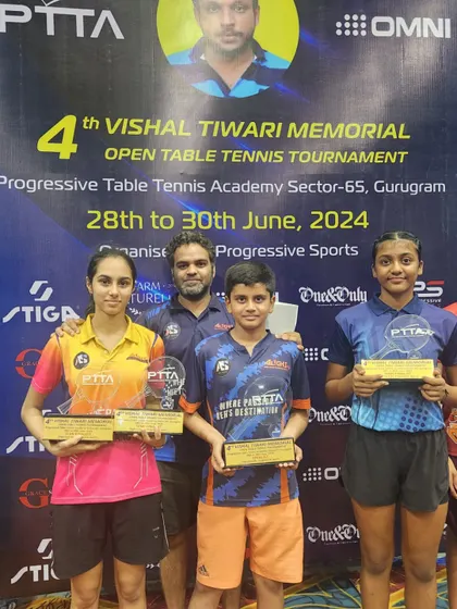 The Alightians team that shone at the Vishal Tiwari Memorial Table Tennis Tournament in Gurugram.