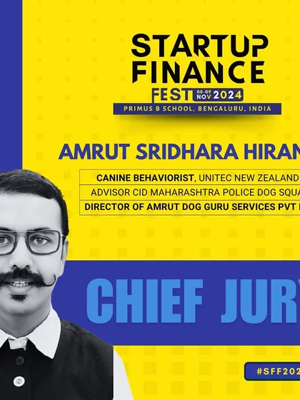 I am thrilled to be the Chief Jury for the Startup Finance Fest IdeaCoin 2024. It's an honor to bring my experience as a canine behaviorist and startup mentor to this innovative event.