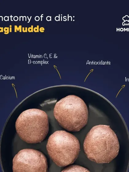 Anatomy of a dish: Ragi Mudde. A powerhouse of nutrition, this Karnataka specialty is rich in calcium, iron, antioxidants, and essential vitamins, making it an incredibly healthy meal.