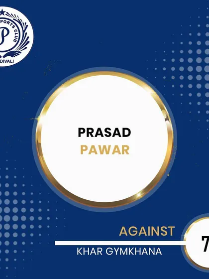 Prasad Pawar scored a solid 70 runs against Khar Gymkhana in the Purshottam Shield Cricket Tournament.