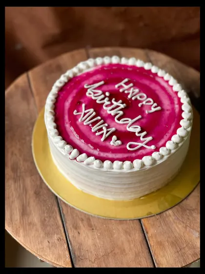 The classic blueberry cake. A simple yet delicious choice, with a tangy blueberry compote filling and topping.
