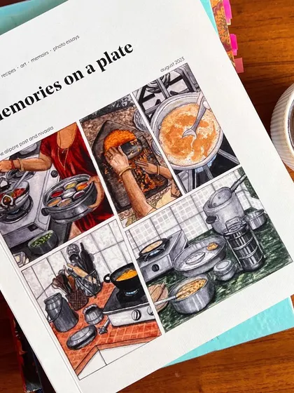 A cup of coffee, a cozy corner, and our book 'Memories on a Plate'. The perfect recipe for a soulful experience.