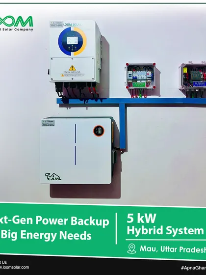 A 5kW hybrid system installed in Mau, Uttar Pradesh. This combination of our smart inverter and CAML battery provides next-generation power backup for homes with significant energy needs.