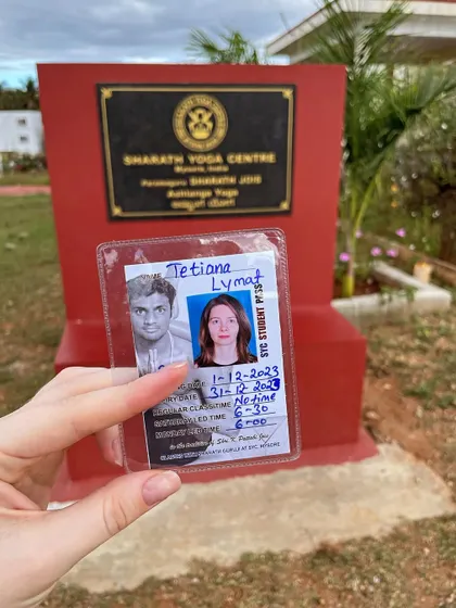 My student ID card for the Sharath Yoga Centre. Each trip to Mysore is an opportunity to dive deeper into the practice and learn as a student.